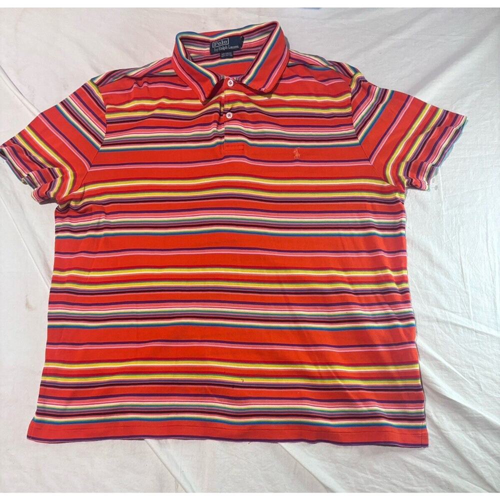 Polo Ralph Lauren Polo Shirt Mens XL Cinco De Mayo Aztec Multi Color Stripes